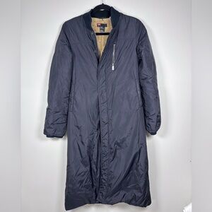 Diesel Longline Black Bomber Jacket Faux Shearling Lined XS